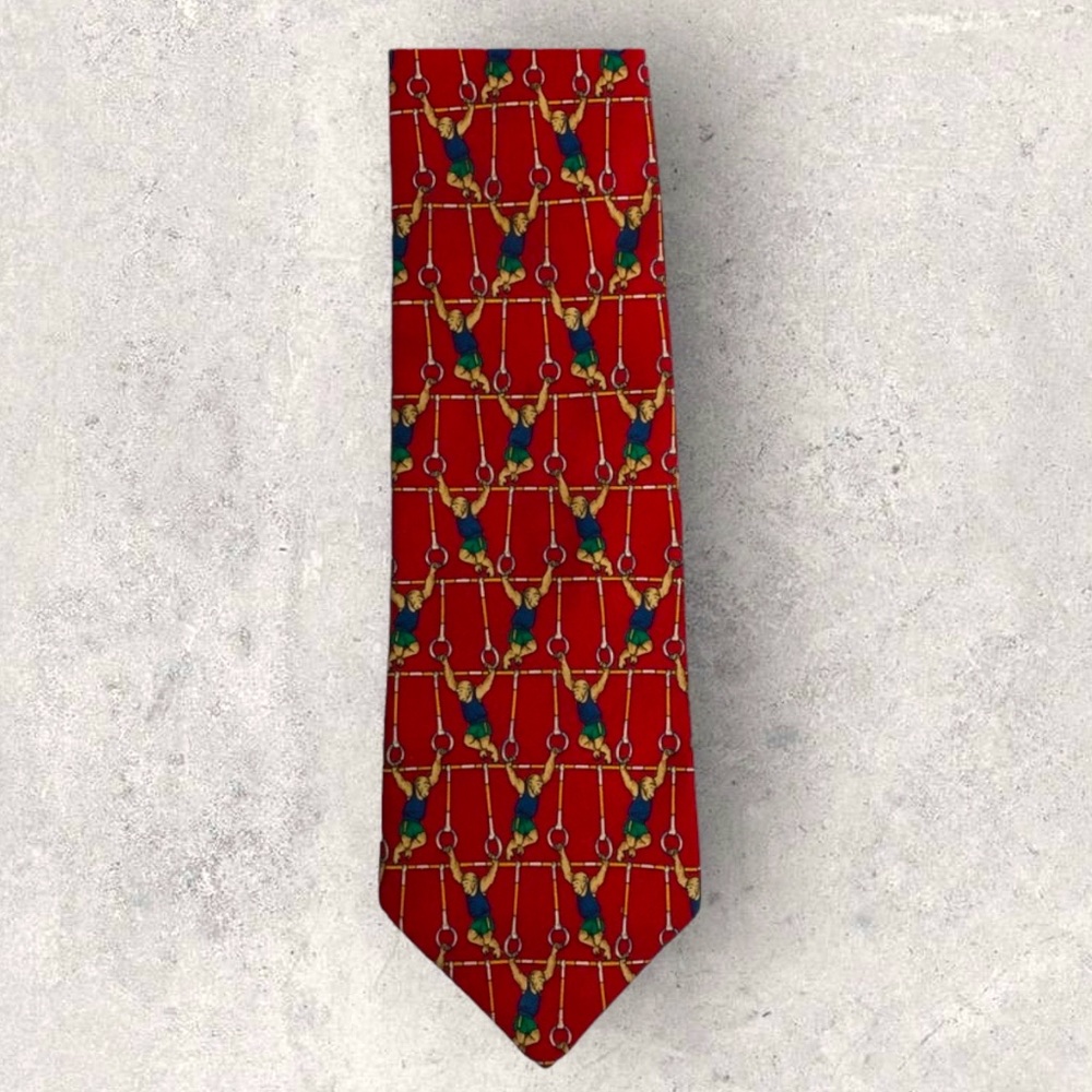 Brooks Brothers Red 100% Silk Gymnastics Tie